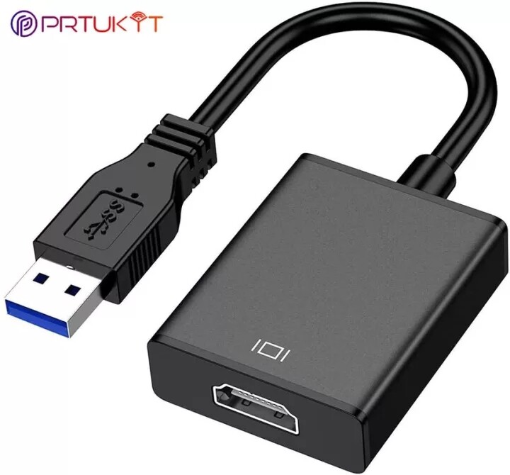 【Prtukyt】USB Adapter To HDMI, type c expander ，HUB USB 3.0 / 2.0 To HDMI, HD Video Audio Adapter, 1080p, PC Video Converter, Laptop, HDTV Compatible with Windows XP / 10 / 8 / 7