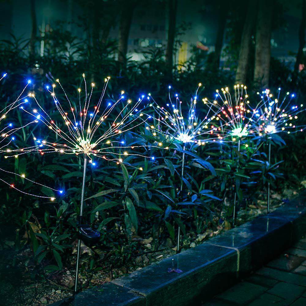 Solar Firework Dandelion Light Solar Garden Light Outdoor Waterproof 90/120/150 LED For Garden Holiday Wedding Party Christmas Decoration