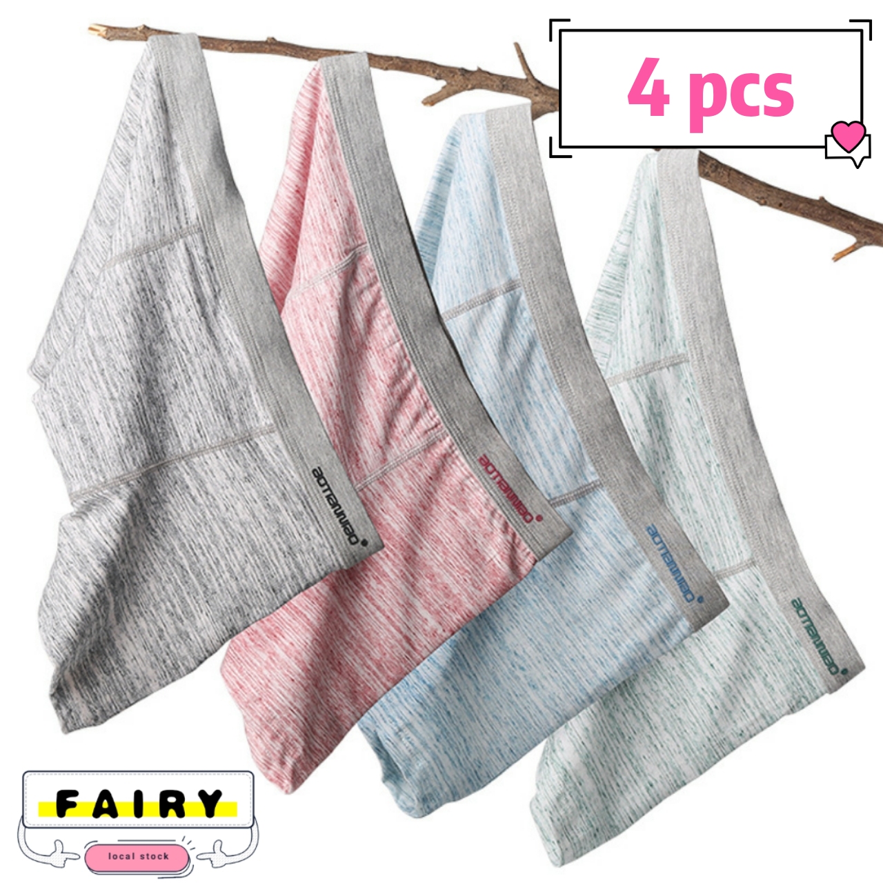 (4pcs set) Men Underwear Men's Cotton Boxer Shorts Comfortable Underpants Men's Panties（55-95kg）