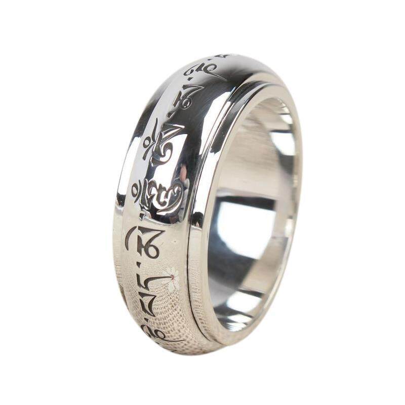 IY-Heart Sutra Ring Genuine Hartai Ring S925 Sterling Silver Rotatable Men'S And Women'S Rings Increase Fortune And Wealth