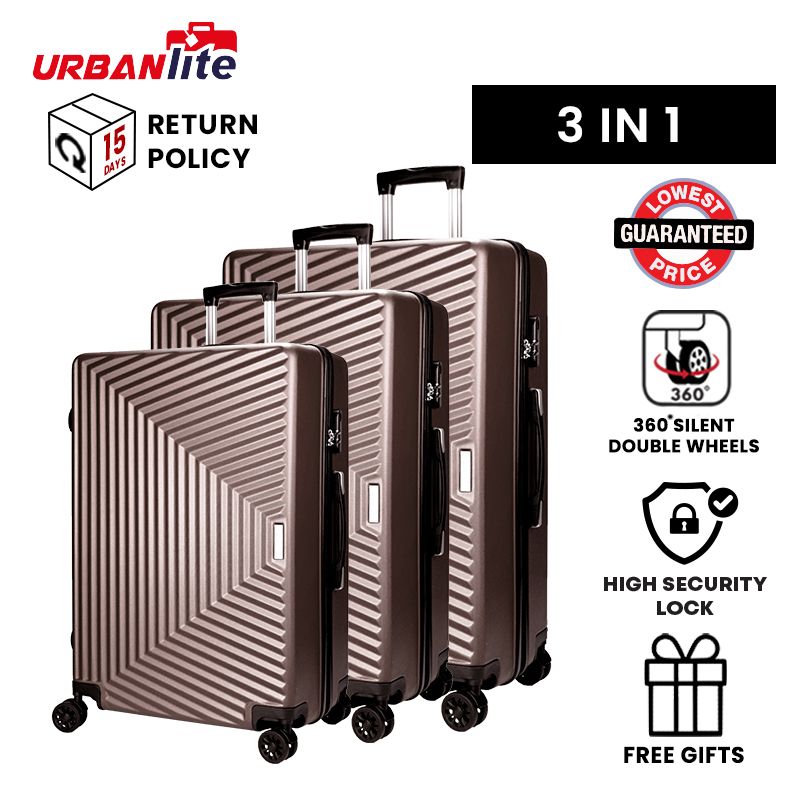 [SG Ready Stock] URBANlite Trapez 3 In 1 Bundle 360° 8 Wheels Spinner Luggage - ULH9913 3 Working Days For Delivery By Universal Traveller