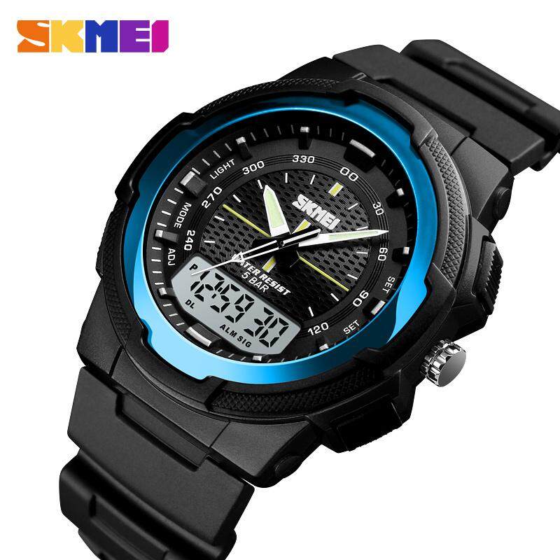 SKMEI New Men Sports Waterproof Watches Military Fashion Watch Chrono Dual Display Outdoor Digital Wristwatches Male Clock 1454
