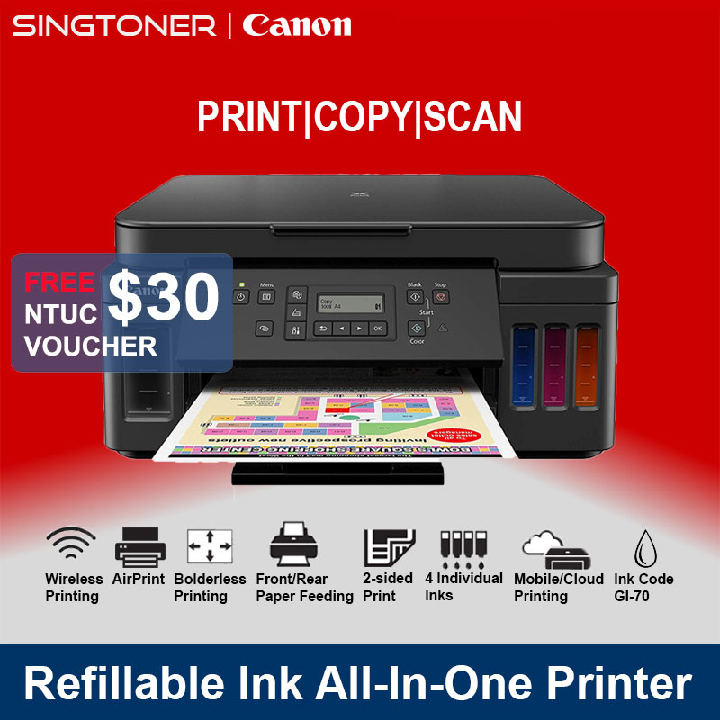 [Local Warranty] Canon PIXMA G6070 Refillable Ink Tank Wireless All-In-One with Fax Colour Inkjet Printer G-6070 G 6070 colour printer color inkjet printer color printer ink tank printer inktank print