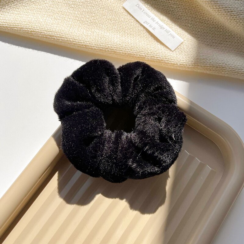 FINE TOO Solid Color Simple Scrunchies Hair Tie Set Elastic Hair Band Women Fashion Accessories