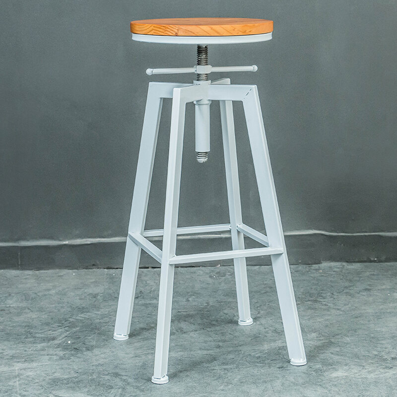 Iron Bar Chair Industrial Wind Rotating Bar Stool Home Lifting Bar Chair Solid Wood High Chair Bar Stool