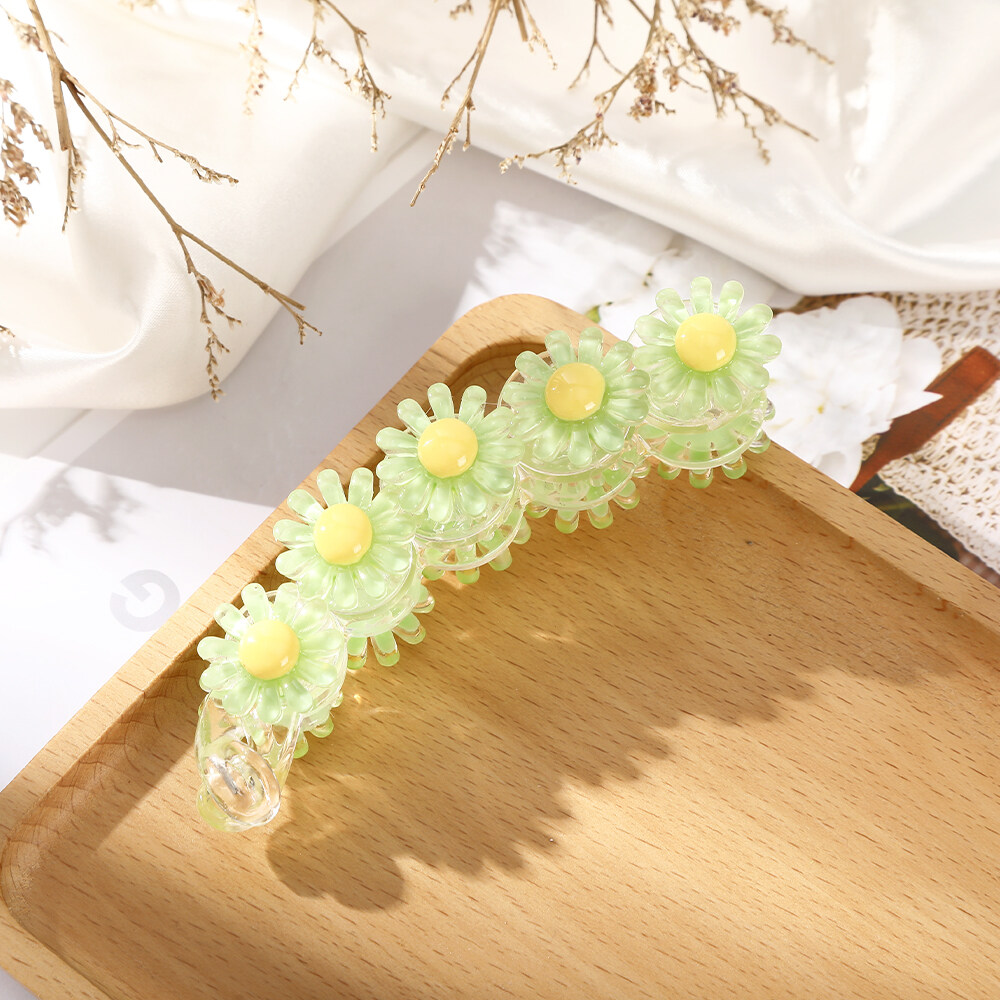 1pc Fashion Korean Hair Clip Simple Small Fresh 10CM Small Daisy Banana Hairpin Hair Accessories for Girl