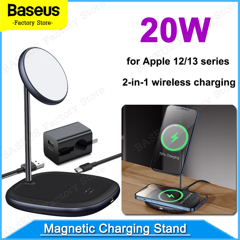 Baseus Desktop Magnetic Wireless Charger 15W-20W Bracket Adjustment Support QC PD Protocols Charging Suit for Phone12 13 Series