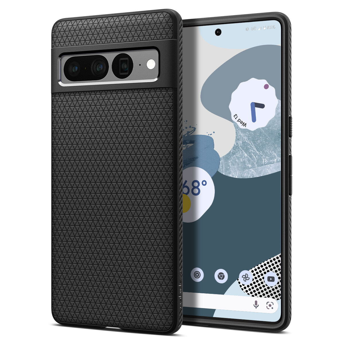SPIGEN Case for Google Pixel 7 / 7 Pro / 6a / 6 / 6 Pro [Liquid Air] Diamond-cut Pattern Black TPU Case with Flexible and Durable Shock Absorption / Google Pixel 7, 7 Pro Case / 6a, 6, 6 Pro Case / Pi