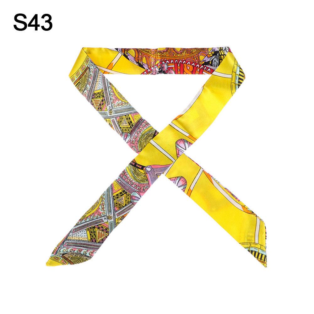 2Pcs Women's Fashion Small Silk Scarf Multifunction Silk Ribbon Scarf Decoration for Bag Handle/Headband/Neckerchief/ Wristband/Waistband/Hat Accessories