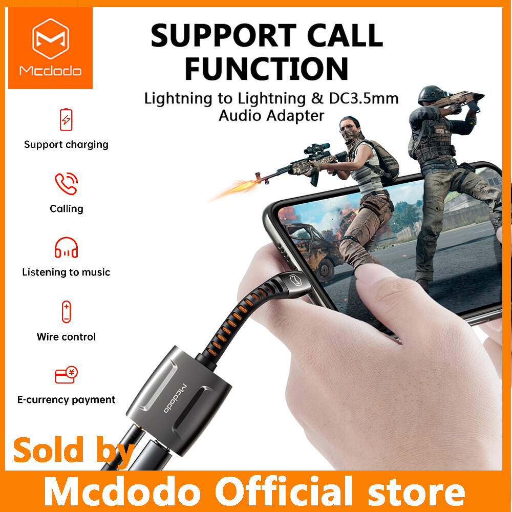 【2021 Hot Spot】 Mcdodo AUX Audio Lightning Adapter Cable for 3.5 Mm Audio Jack Converter Headphone Splitter Splitter for iphone 12 pro max IPhone 13 12 11 Pro X XR X 8 7 6 5 6S OTG Adapter (Using Micr